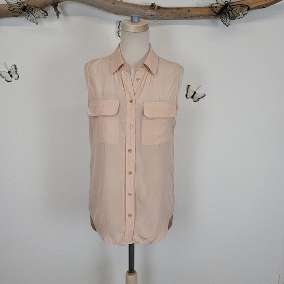 Equipment silk sleeveless button up blouse - Picture 1 of 6